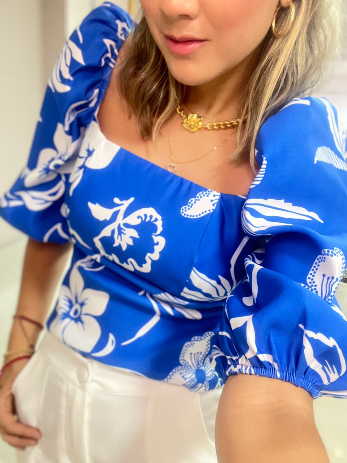 Blusa Manga Bombacha estampada Provenza para mujer - Maral.