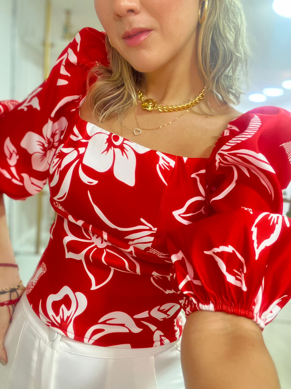 Blusa Manga Bombacha estampada Provenza para mujer - Maral.