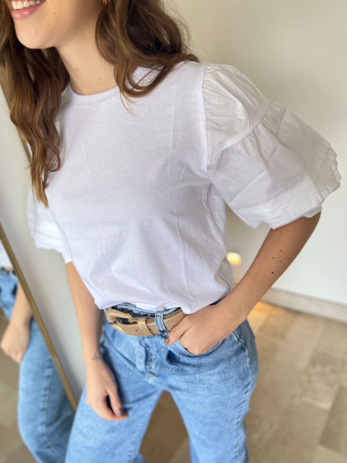 Blusa Elegante Manga Bombacha Antonia
