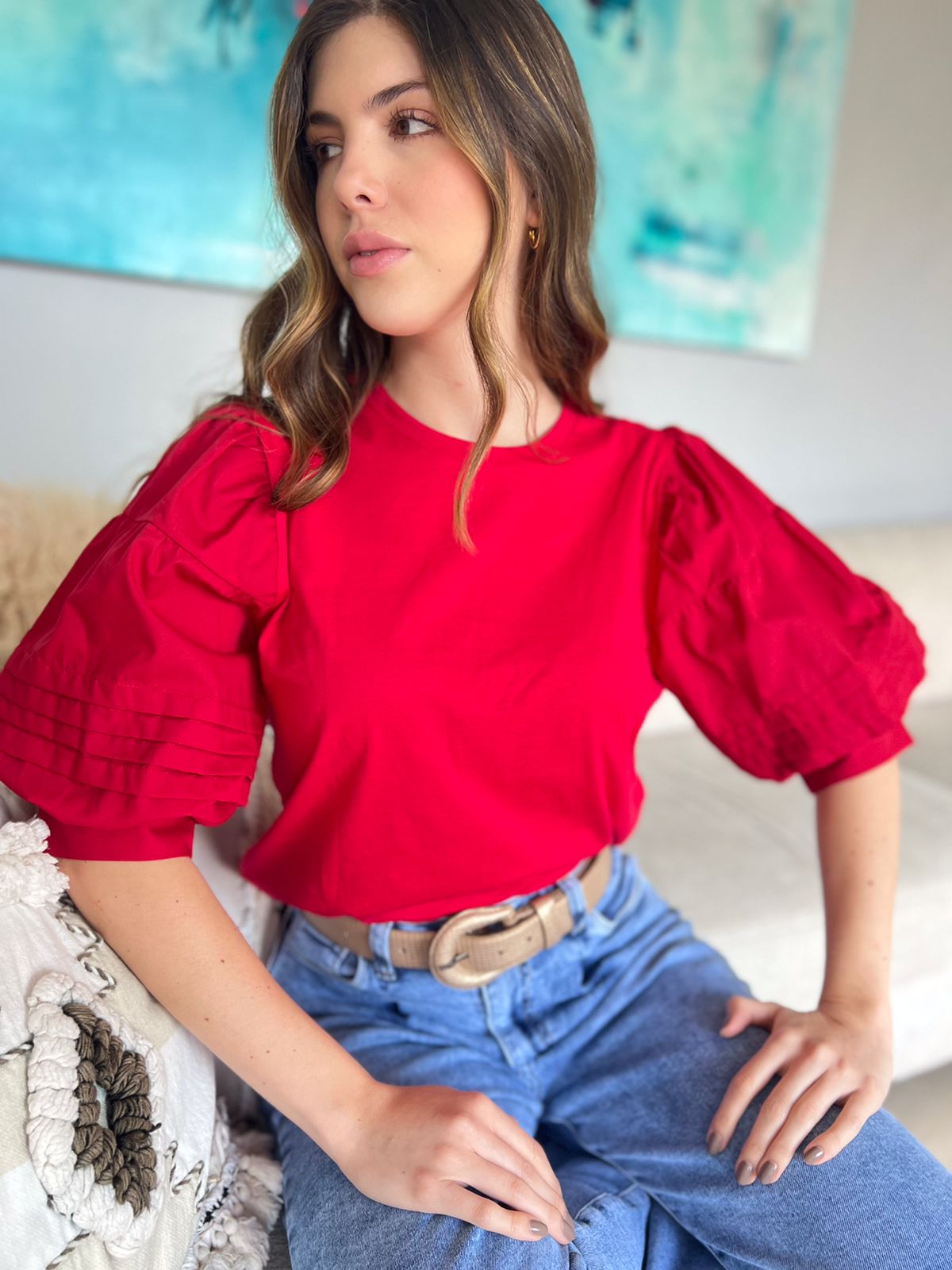 Blusa Elegante Manga Bombacha Antonia