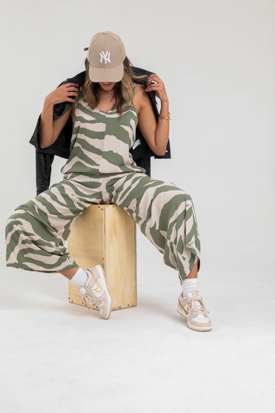 Enterizo Maral Cubano de dos colores verde y negro para mujer, juvenil, cómodo y versátil