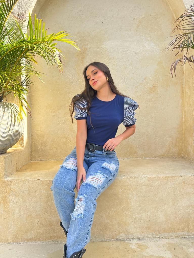 Blusa manga bombacha Marinera