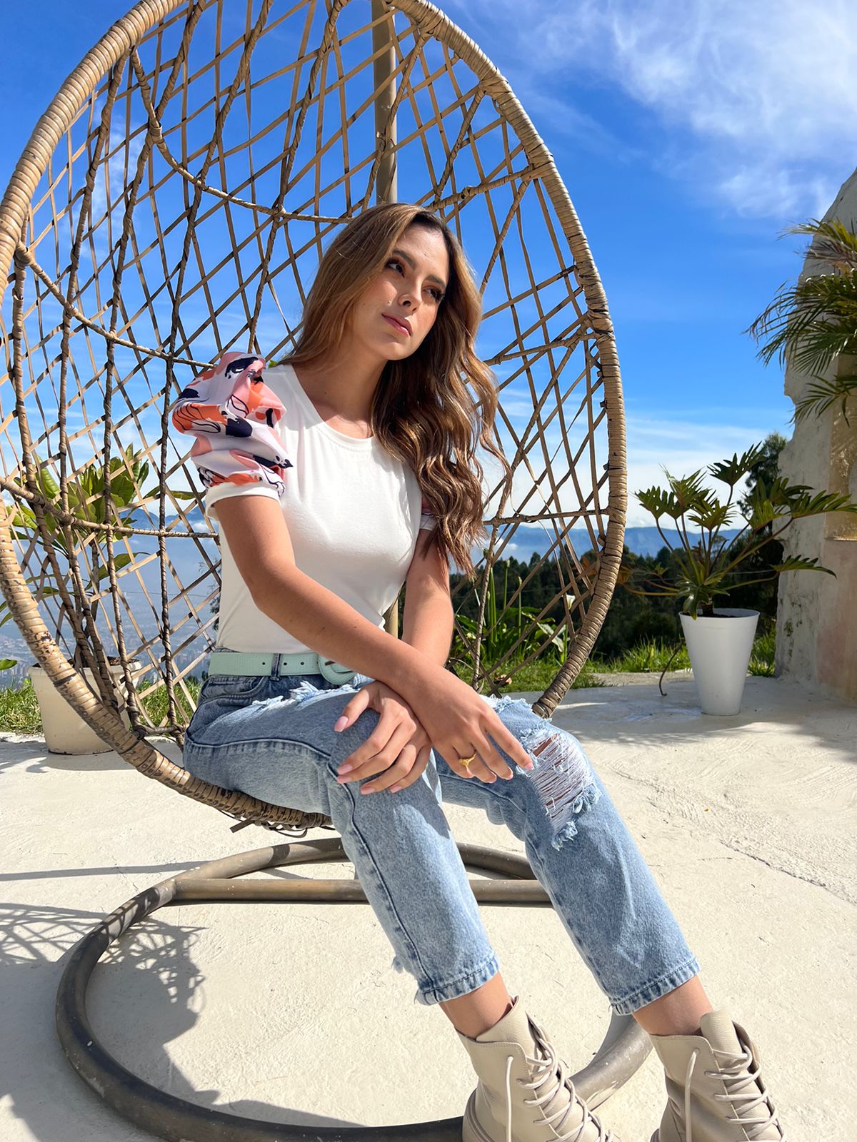 Blusa manga bombacha Hojitas