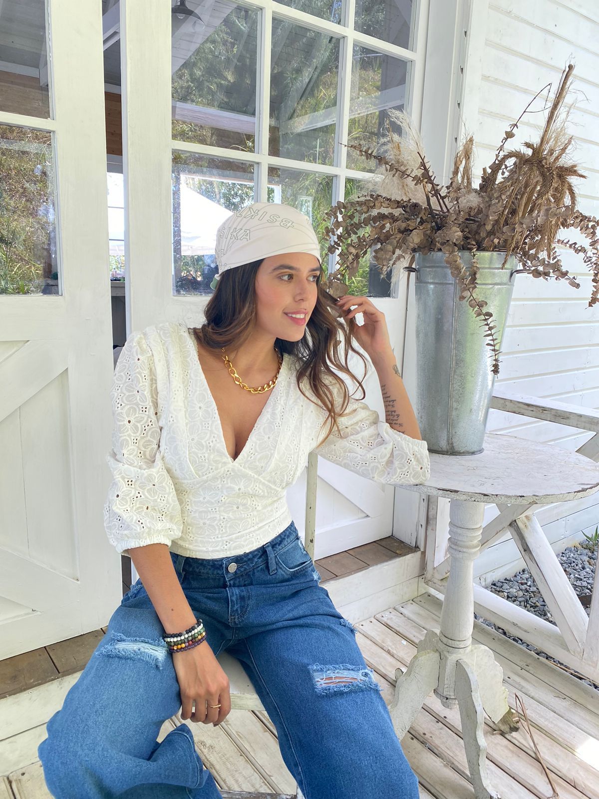 Blusa Ojalillo Cuello V Liliana