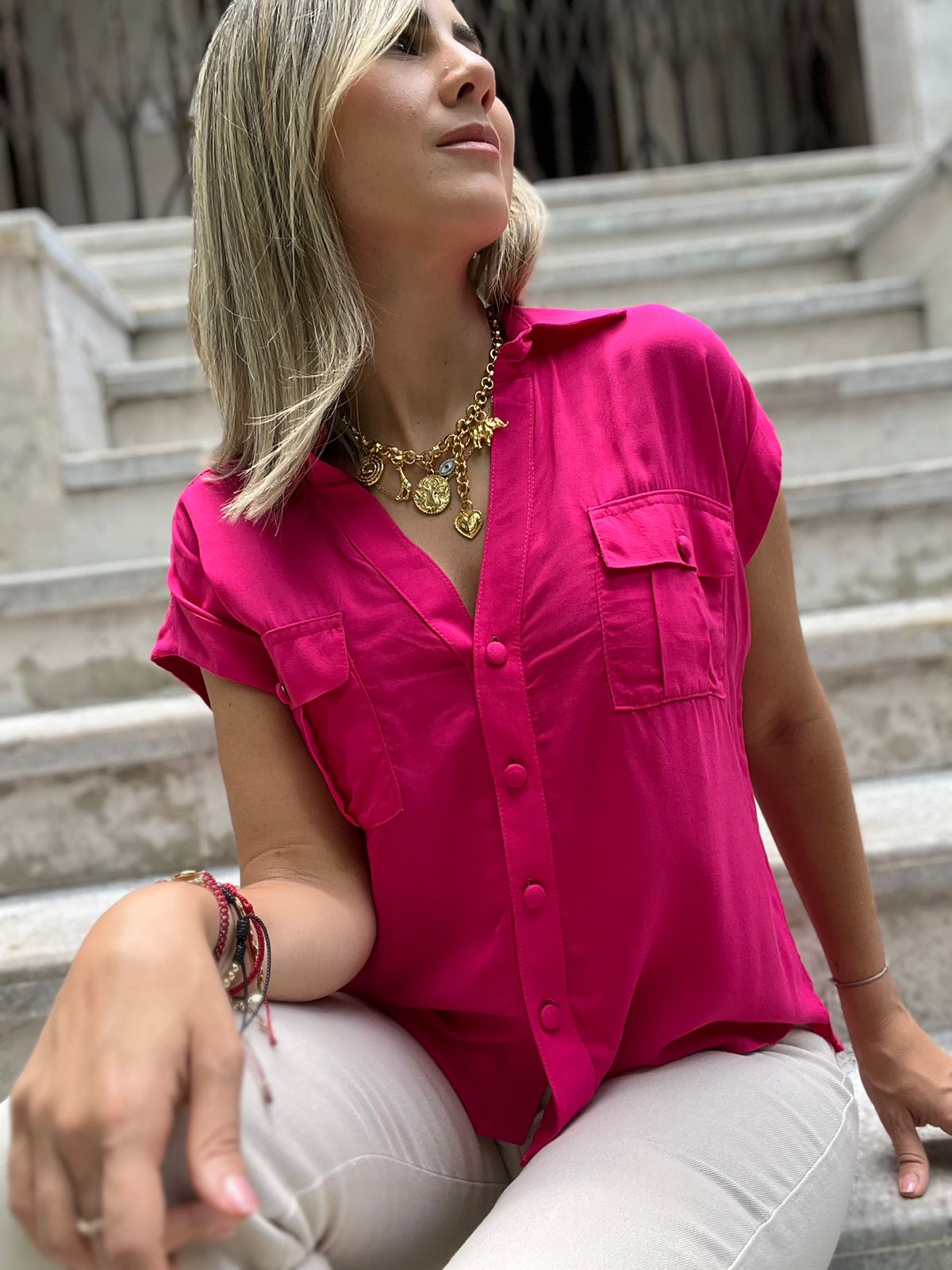 Blusa con Bolsillo Ava