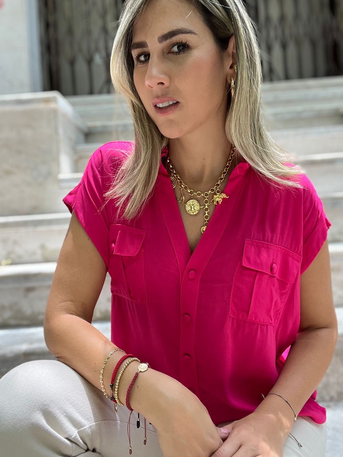 Blusa con Bolsillo Ava