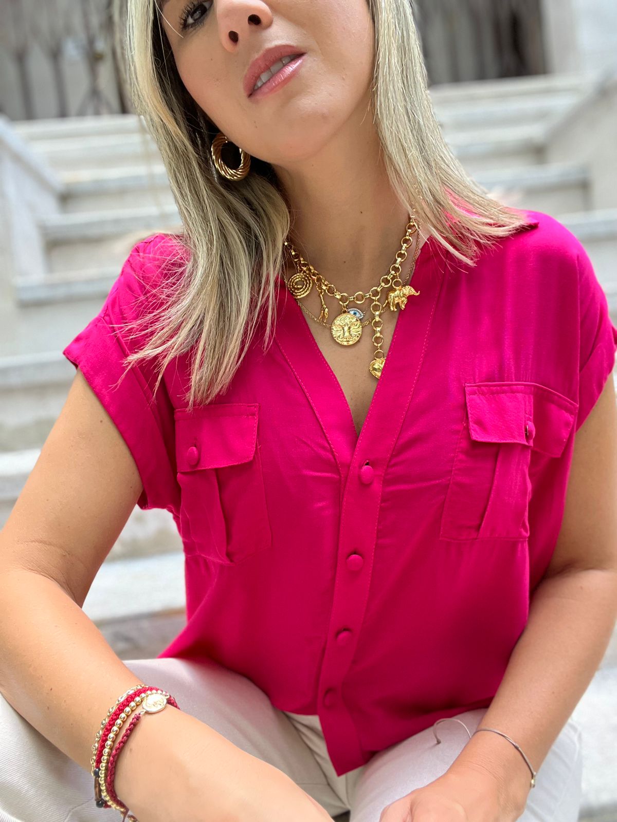 Blusa con Bolsillo Ava