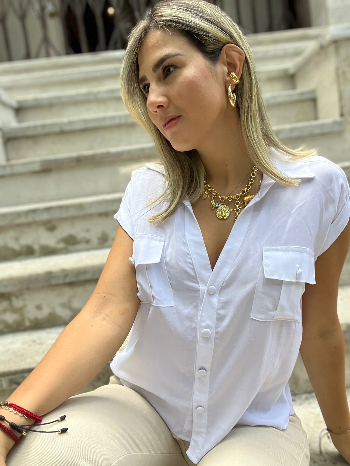Blusa con Bolsillo Ava