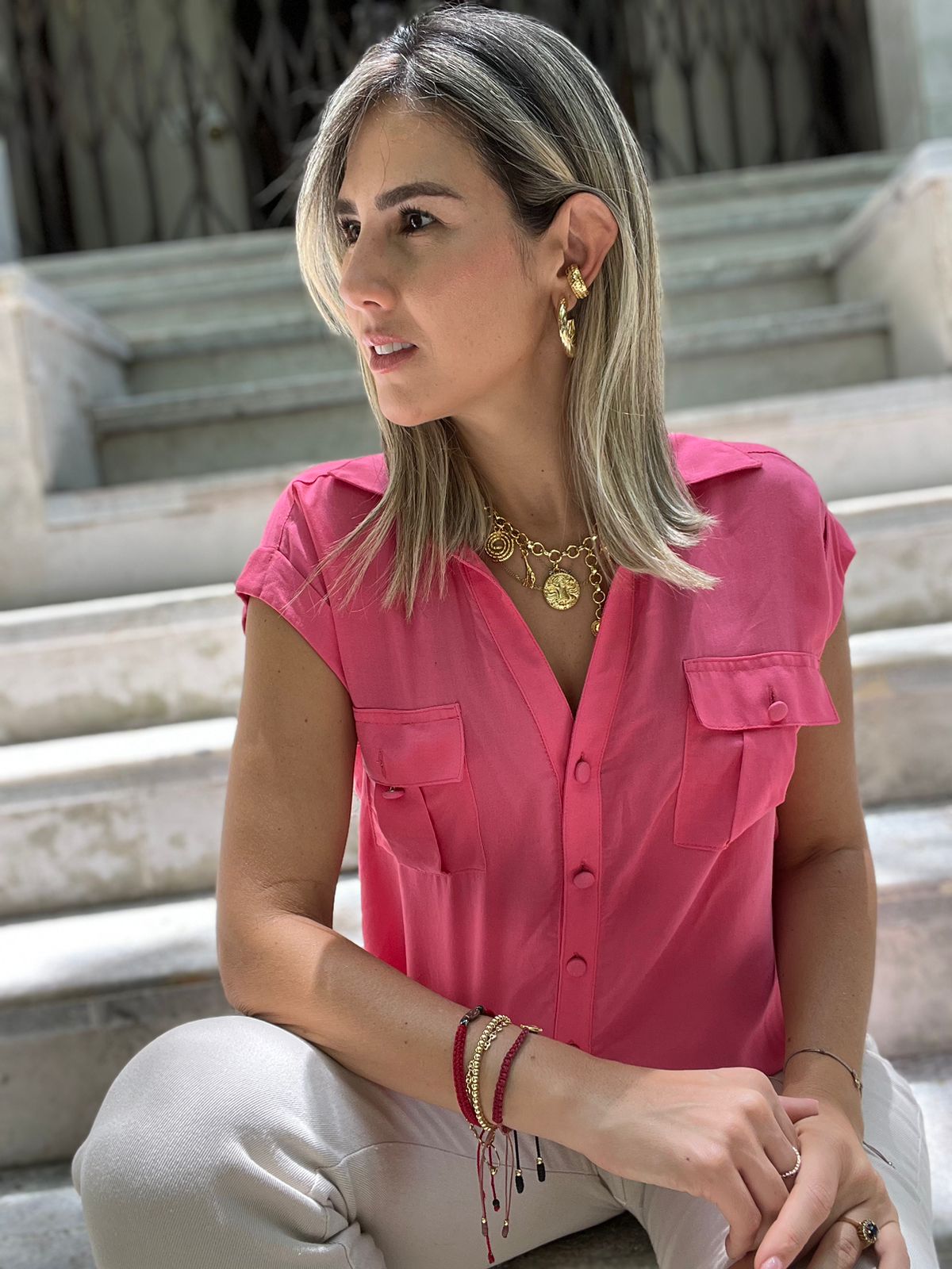 Blusa con Bolsillo Ava