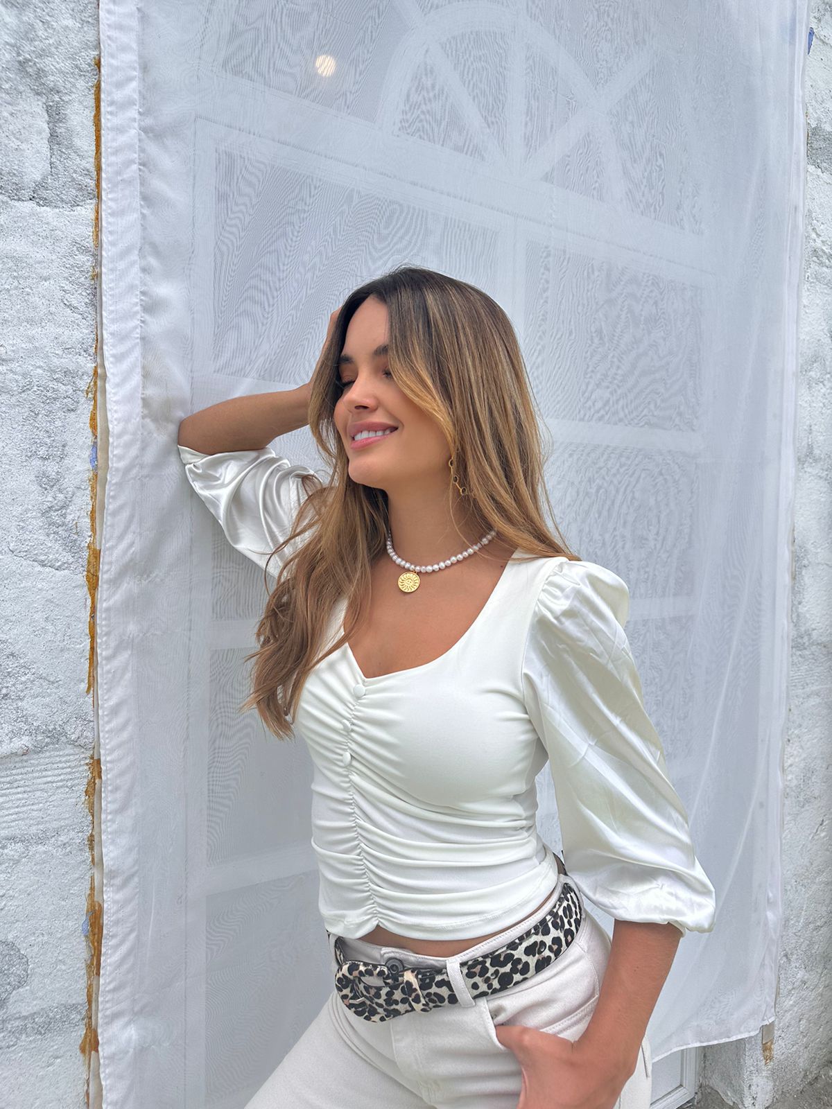 Blusa Mangas Nieve