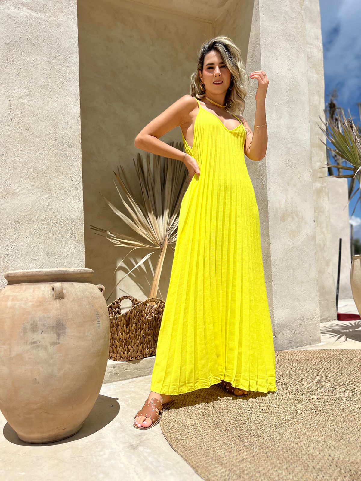 Vestido Plisado Positano