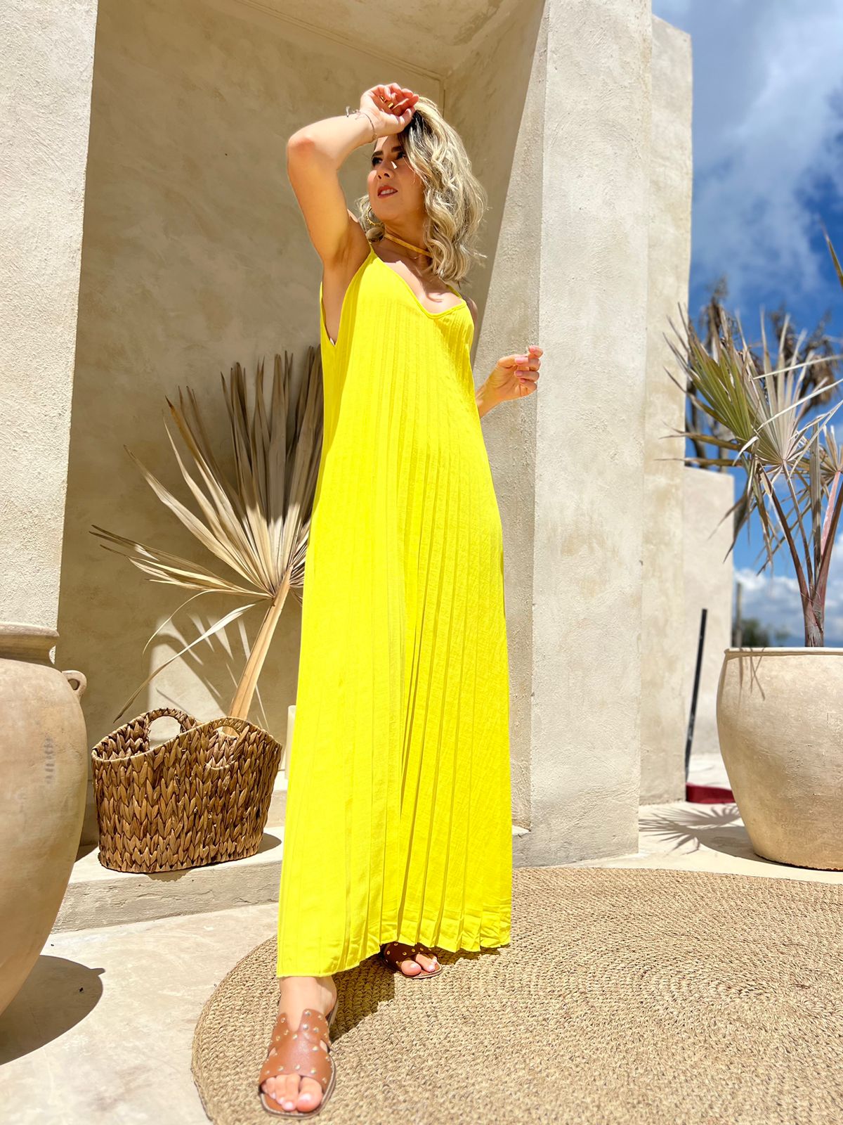 Vestido Plisado Positano