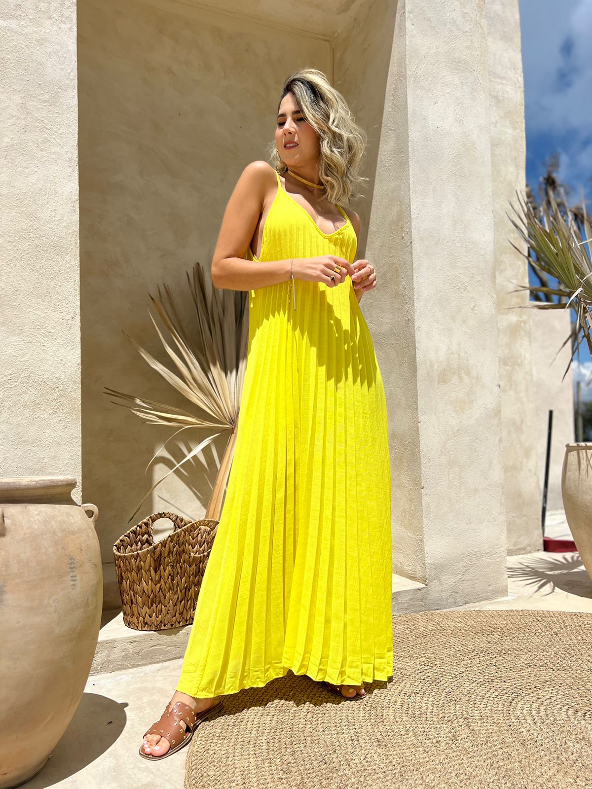 Vestido Plisado Positano