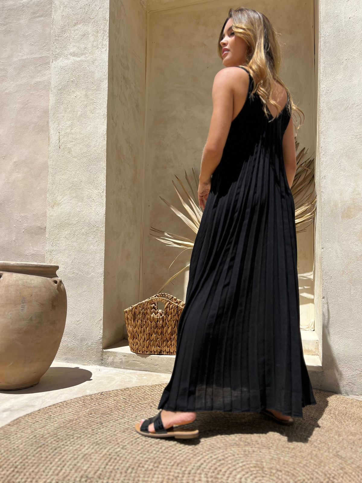 Vestido Plisado Positano