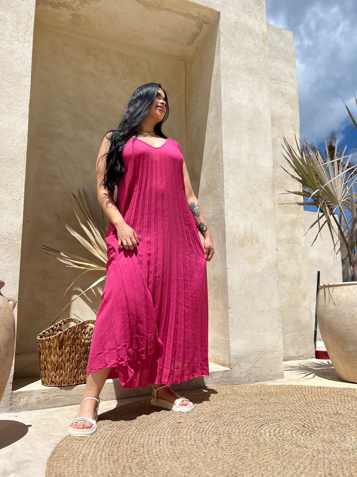 Vestido Plisado Positano