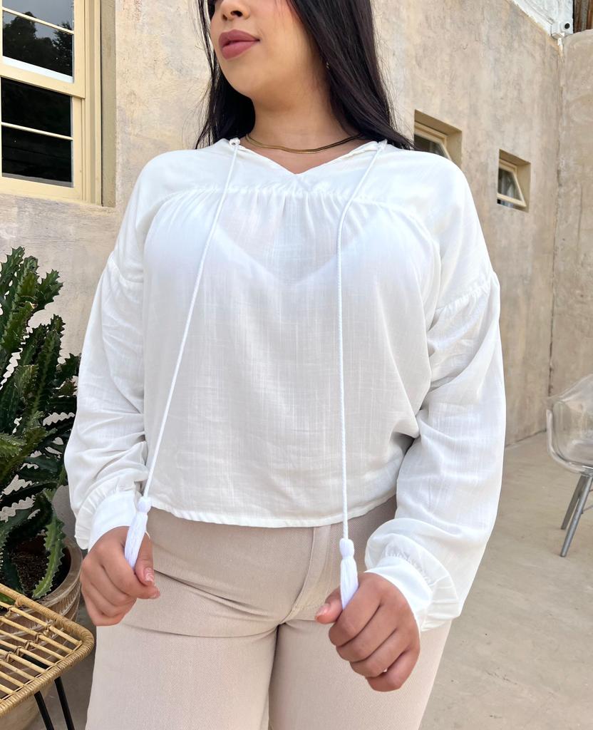 Blusa manga Larga Pompon