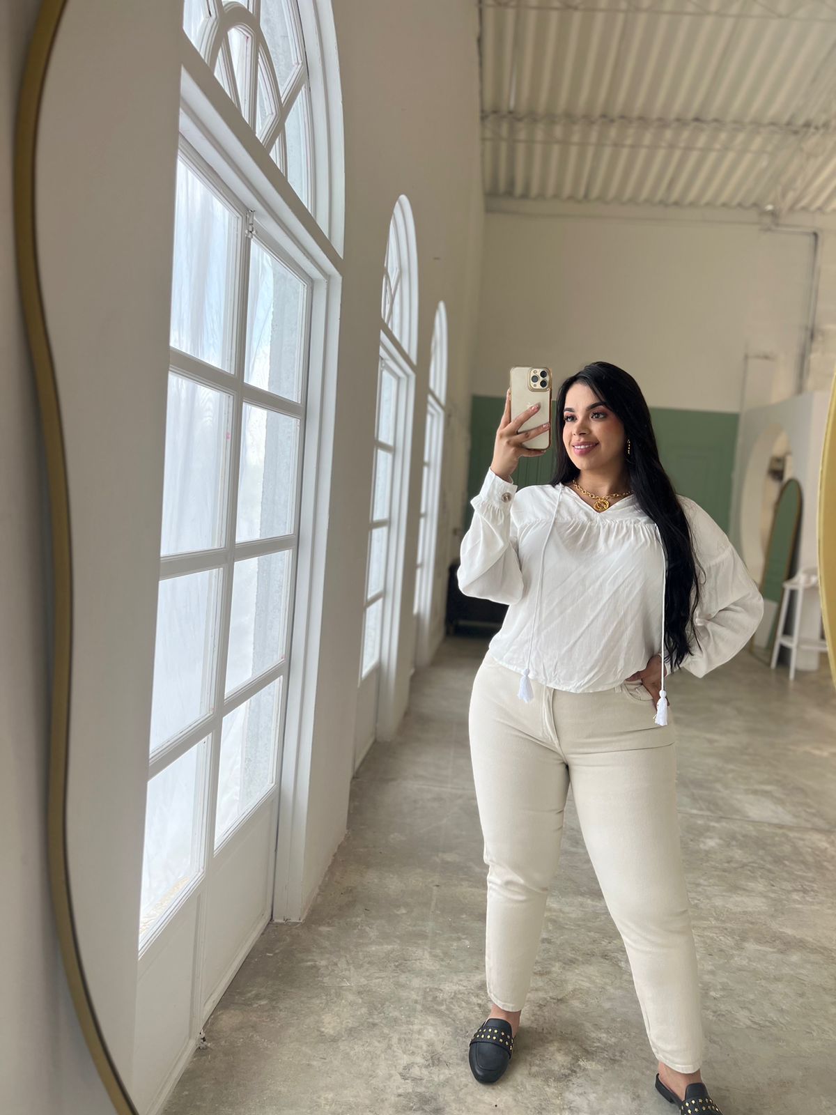 Blusa manga Larga Pompon