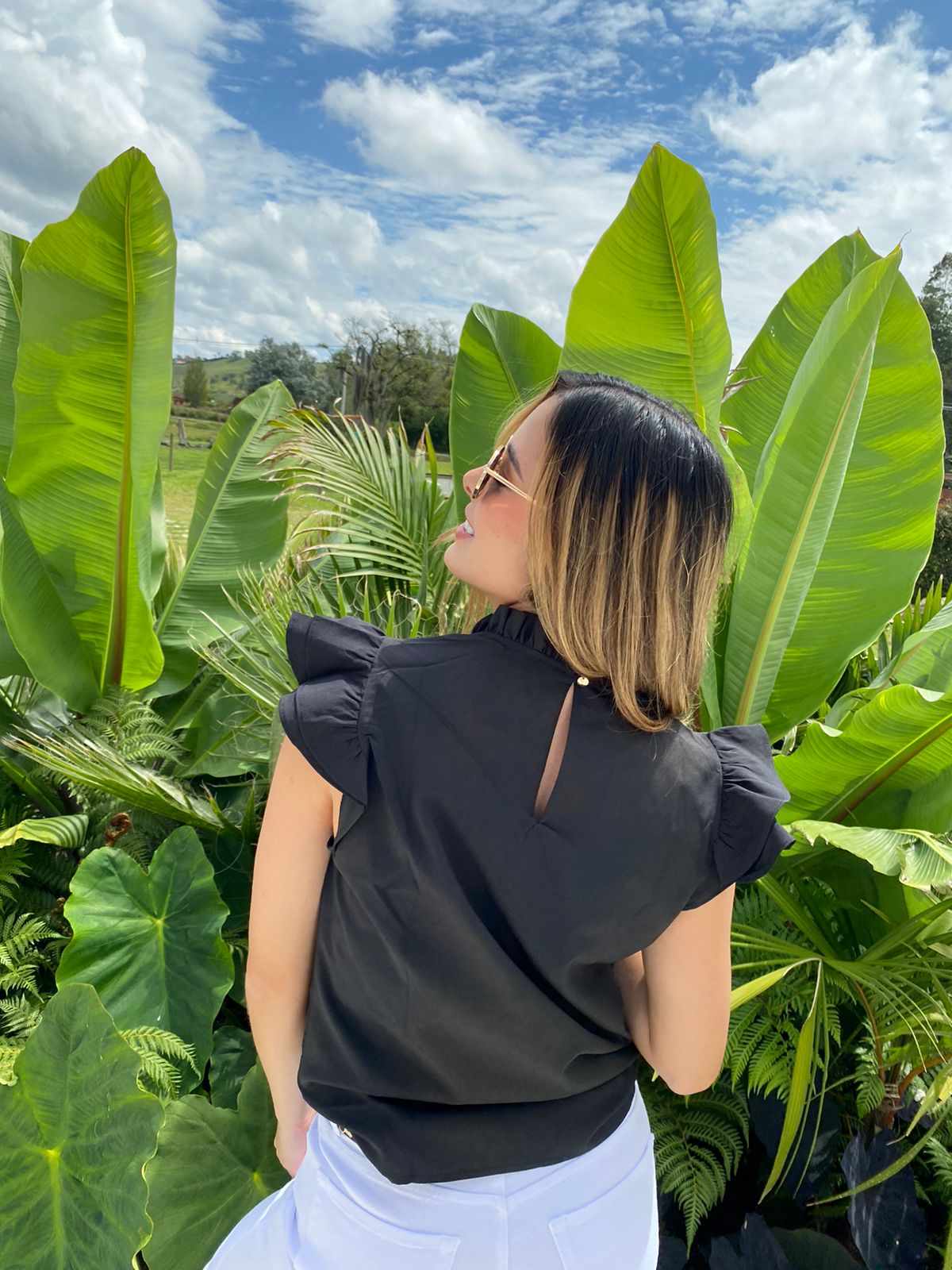 Blusa con boleros Esmeralda