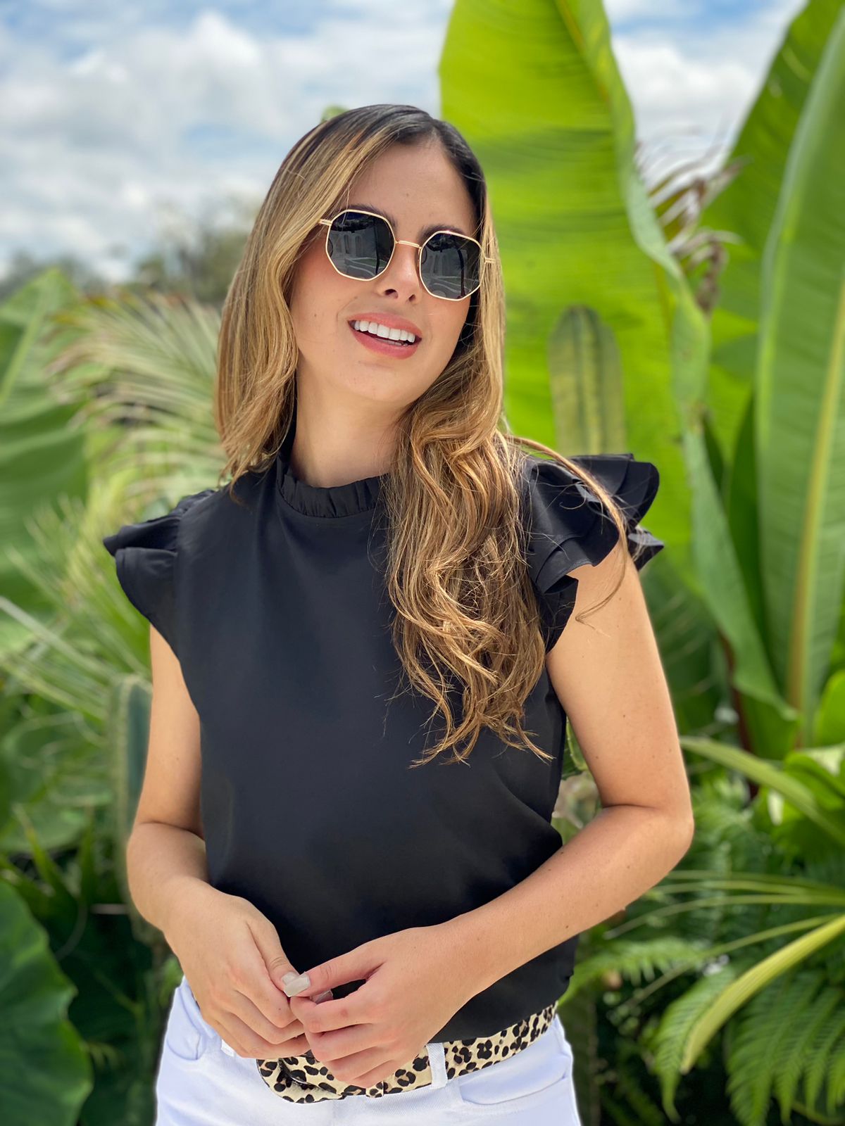 Blusa con boleros Esmeralda