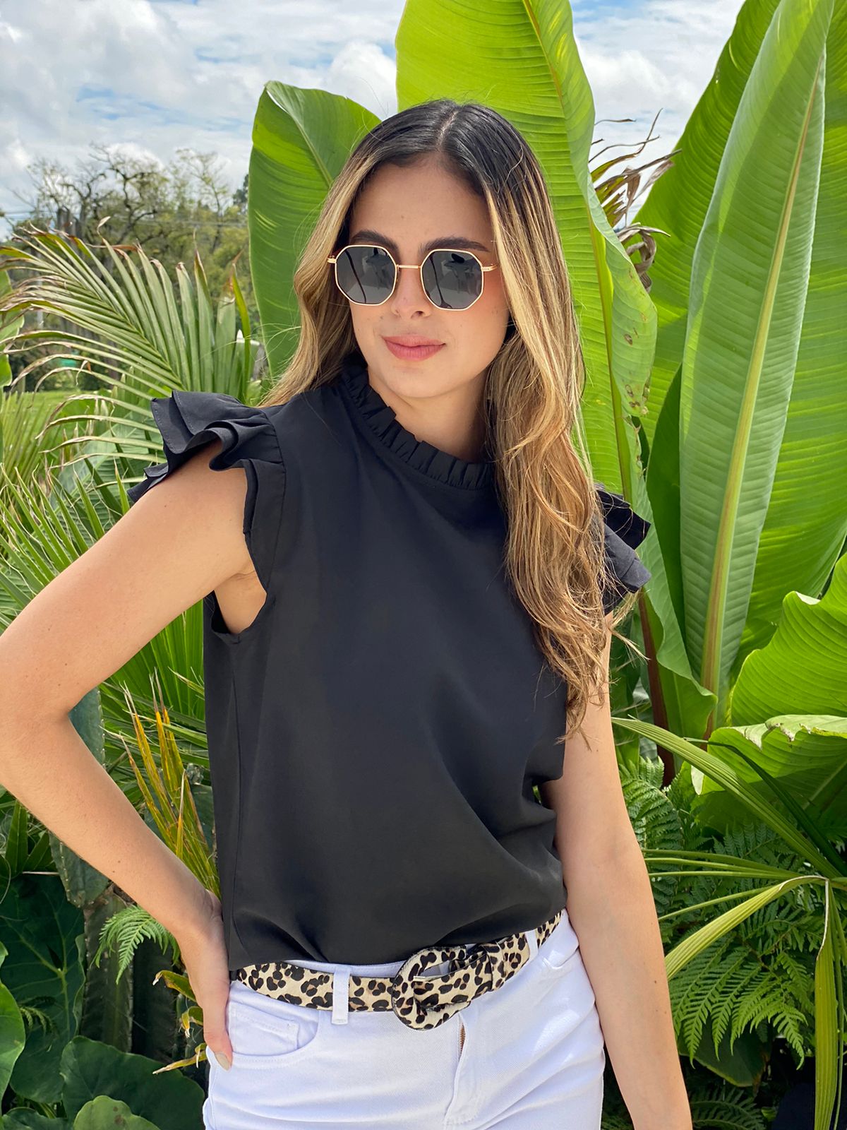 Blusa con boleros Esmeralda