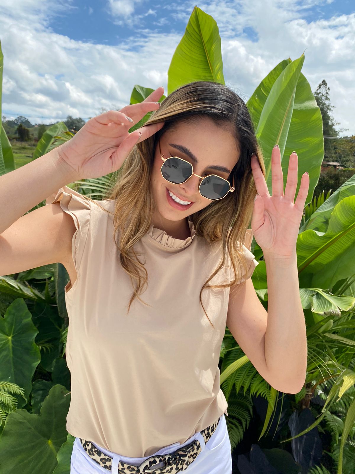 Blusa con boleros Esmeralda