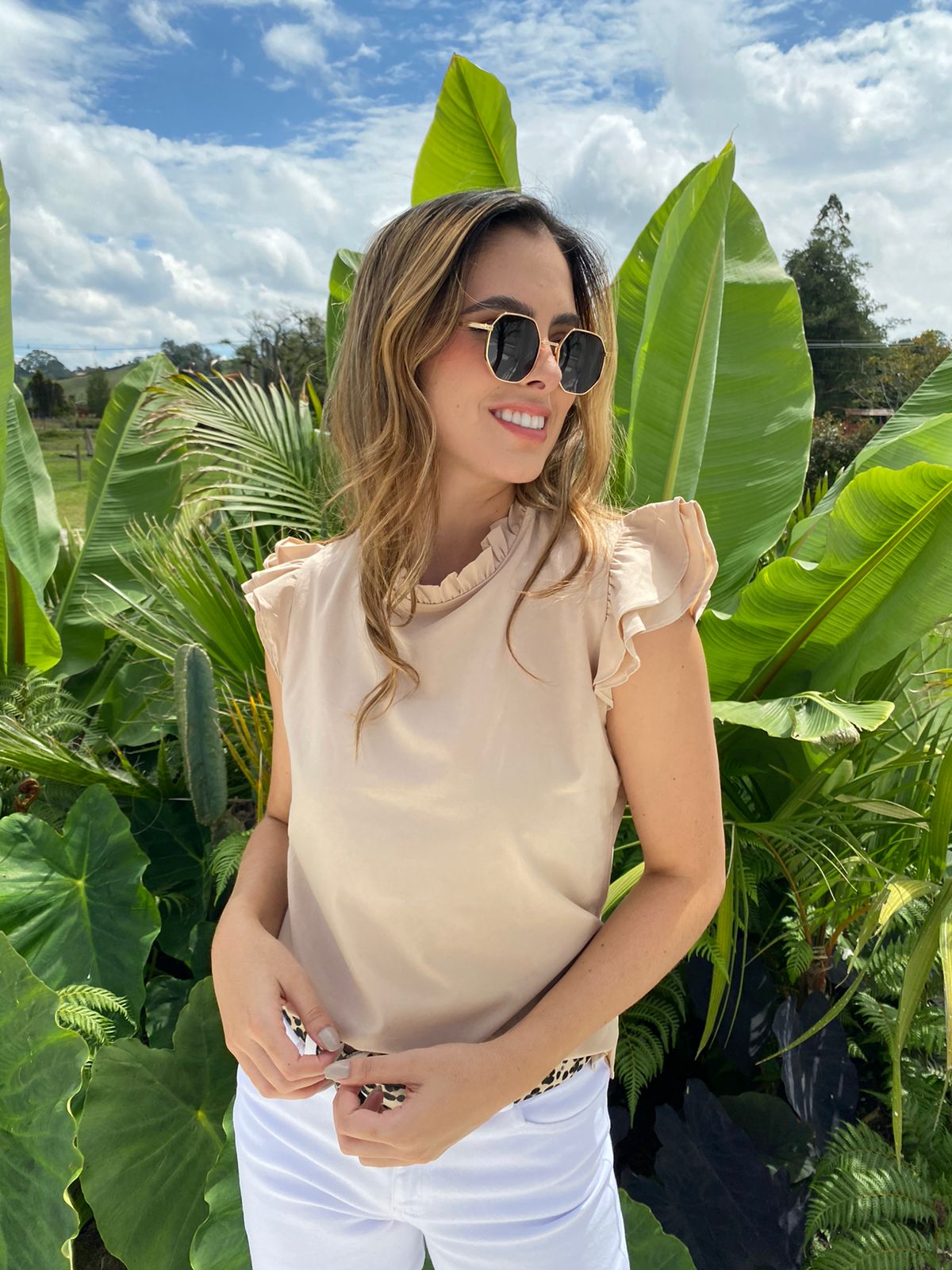 Blusa con boleros Esmeralda