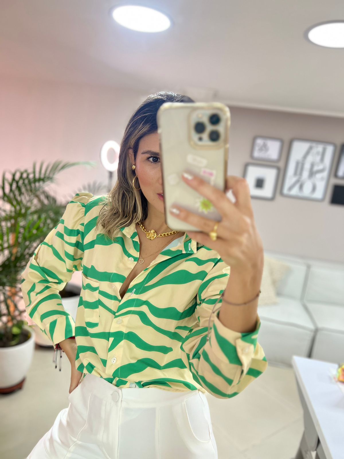 Blusa Manga Larga, con botones Lima