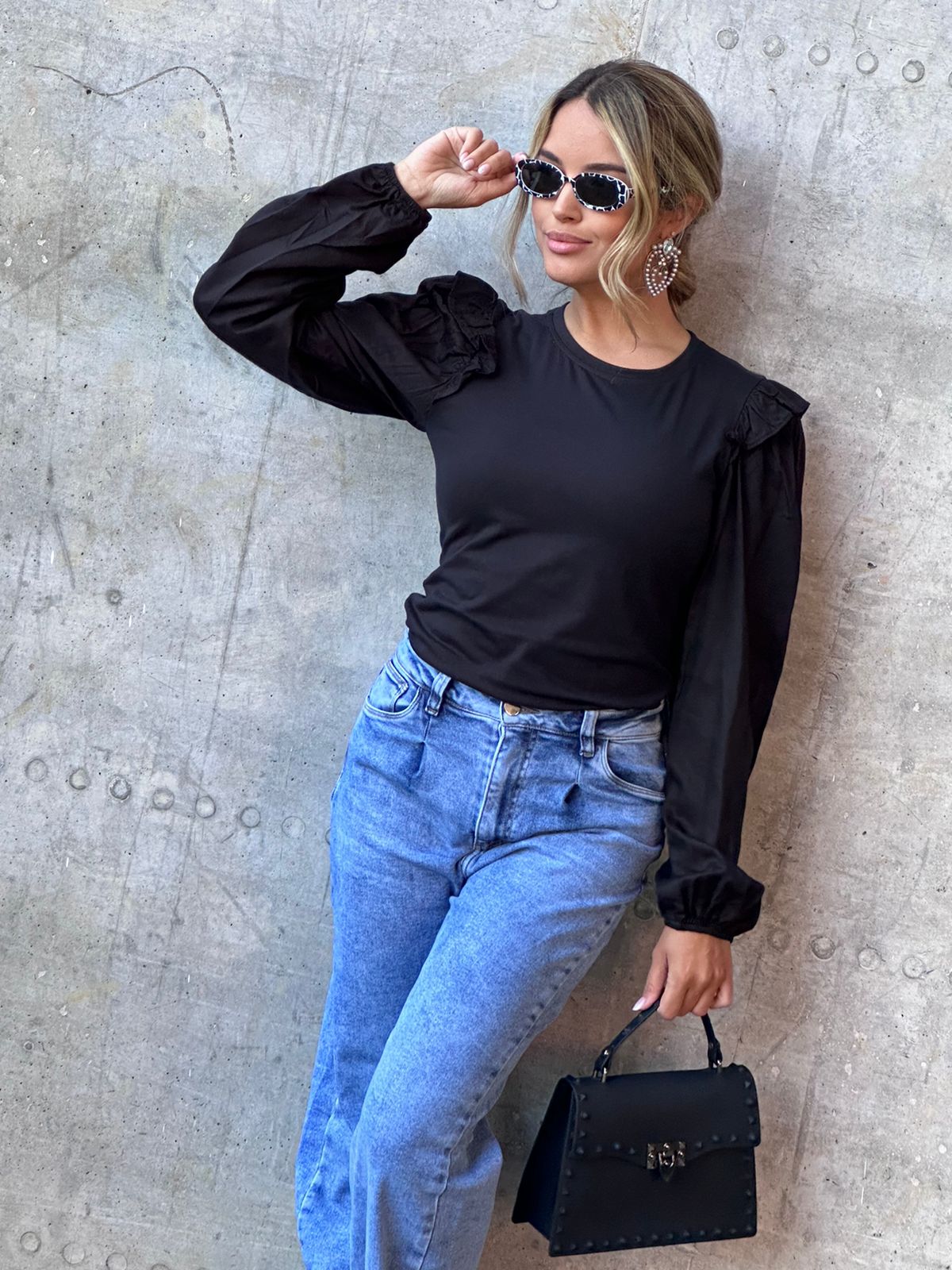 Blusa África para mujer de algodón, cuello redondo - Maral