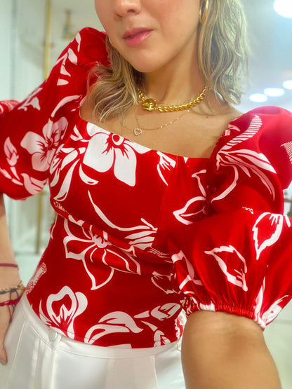 Blusa Manga Bombacha estampada Provenza para mujer - Maral.